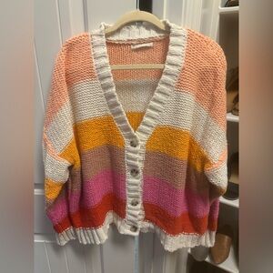 Womens button down striped cardigan